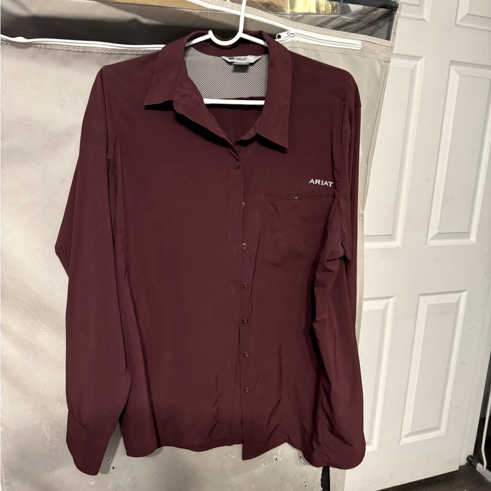 Silky button down Ariat Cowgirl  woman size XL